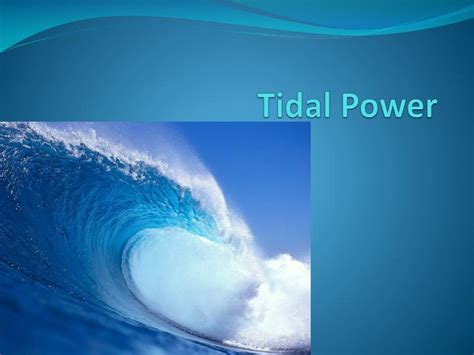 tidal energy ppt